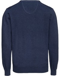 dunkelblauer Pullover mit einem V-Ausschnitt von Fynch Hatton