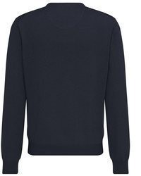 dunkelblauer Pullover mit einem V-Ausschnitt von Fynch Hatton