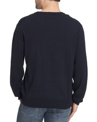 dunkelblauer Pullover mit einem V-Ausschnitt von Gant