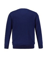 dunkelblauer Pullover mit einem V-Ausschnitt von JP1880