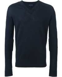 dunkelblauer Pullover mit einem V-Ausschnitt von Lanvin