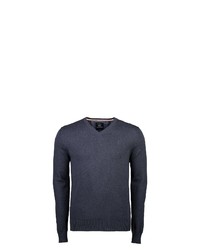 dunkelblauer Pullover mit einem V-Ausschnitt von LERROS