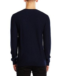 dunkelblauer Pullover mit einem V-Ausschnitt von Minimum