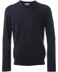 dunkelblauer Pullover mit einem V-Ausschnitt von N.Peal