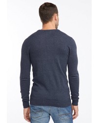 dunkelblauer Pullover mit einem V-Ausschnitt von Petrol Industries