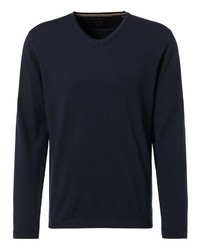 dunkelblauer Pullover mit einem V-Ausschnitt von Pierre Cardin