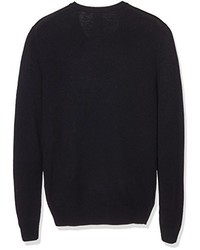 dunkelblauer Pullover mit einem V-Ausschnitt von Pretty Green