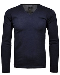 dunkelblauer Pullover mit einem V-Ausschnitt von RAGMAN