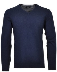 dunkelblauer Pullover mit einem V-Ausschnitt von RAGMAN