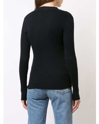 dunkelblauer Pullover mit einem V-Ausschnitt von Autumn Cashmere