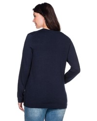 dunkelblauer Pullover mit einem V-Ausschnitt von SHEEGO BASIC