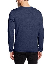 dunkelblauer Pullover mit einem V-Ausschnitt von Tom Tailor Denim