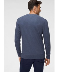 dunkelblauer Pullover mit einem V-Ausschnitt von Tommy Hilfiger