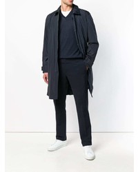 dunkelblauer Pullover mit einem V-Ausschnitt von Z Zegna