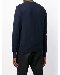 dunkelblauer Pullover mit einem V-Ausschnitt von Ps By Paul Smith