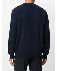 dunkelblauer Pullover mit einem V-Ausschnitt von Cenere Gb