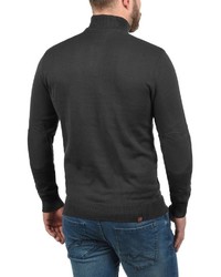 dunkelblauer Pullover mit einem zugeknöpften Kragen von BLEND