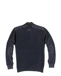 dunkelblauer Pullover mit einem zugeknöpften Kragen von ENGBERS