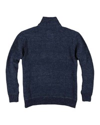 dunkelblauer Pullover mit einem zugeknöpften Kragen von ENGBERS