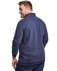 dunkelblauer Pullover mit einem zugeknöpften Kragen von LERROS