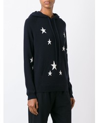 dunkelblauer Pullover mit einer Kapuze mit Sternenmuster von Chinti & Parker