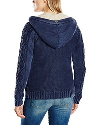 dunkelblauer Pullover mit einer Kapuze von Dreimaster