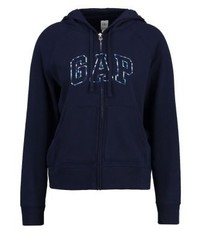 dunkelblauer Pullover mit einer Kapuze von Gap
