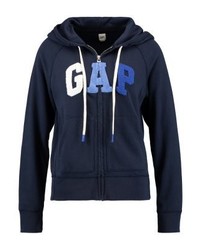 dunkelblauer Pullover mit einer Kapuze von Gap