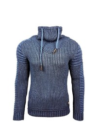 dunkelblauer Pullover mit einer weiten Rollkragen von RUSTY NEAL