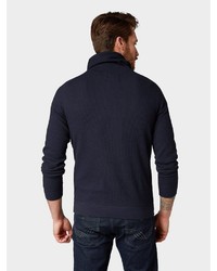 dunkelblauer Pullover mit einer weiten Rollkragen von Tom Tailor