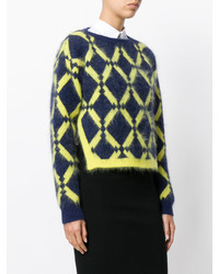 dunkelblauer Pullover mit geometrischem Muster von Versace