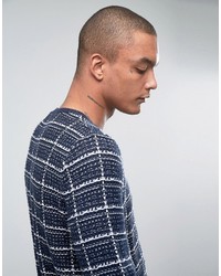 dunkelblauer Pullover mit Schottenmuster von Asos