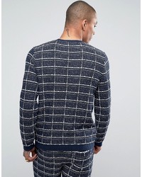 dunkelblauer Pullover mit Schottenmuster von Asos