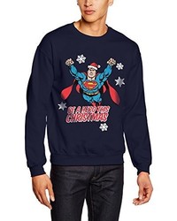 dunkelblauer Pullover mit Weihnachten Muster von Superman