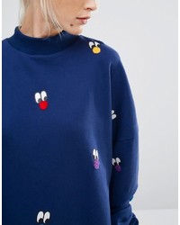 dunkelblauer Pullover von Lazy Oaf