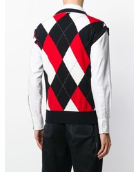 dunkelblauer Pullunder mit Argyle-Muster von Thom Browne