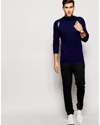 dunkelblauer Rollkragenpullover von Asos