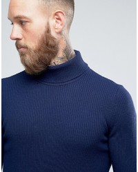 dunkelblauer Rollkragenpullover von Asos