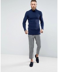 dunkelblauer Rollkragenpullover von Asos