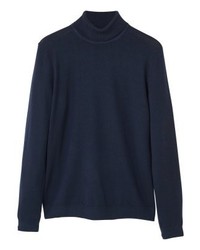 dunkelblauer Rollkragenpullover von Mango