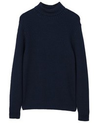 dunkelblauer Rollkragenpullover von Mango