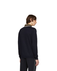 dunkelblauer Rollkragenpullover von Fendi