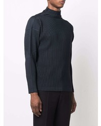 dunkelblauer Rollkragenpullover von Homme Plissé Issey Miyake