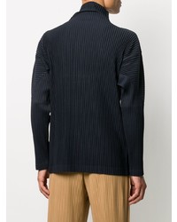 dunkelblauer Rollkragenpullover von Homme Plissé Issey Miyake