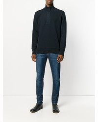 dunkelblauer Rollkragenpullover von Stone Island