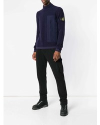 dunkelblauer Rollkragenpullover von Stone Island