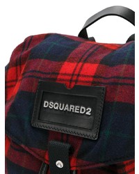 dunkelblauer Rucksack mit Schottenmuster von DSQUARED2