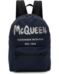 dunkelblauer Rucksack von Alexander McQueen