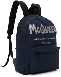 dunkelblauer Rucksack von Alexander McQueen