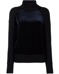 dunkelblauer Samtpullover von DKNY